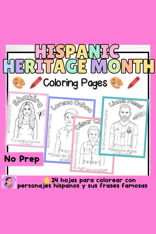 Hispanic Heritage Month Coloring Activities -Famous Hispanics- Latino Heritage