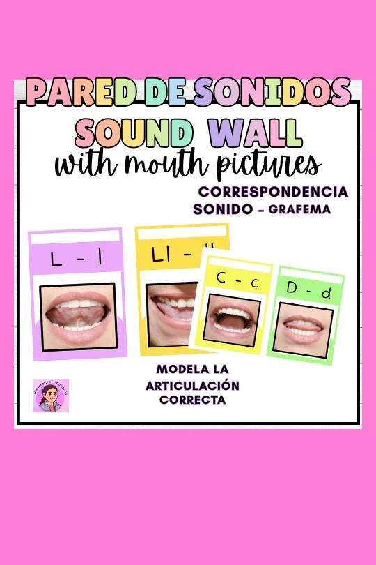 Sound Wall with Mouth Pictures - Spanish Sound Wall- Pared de sonidos