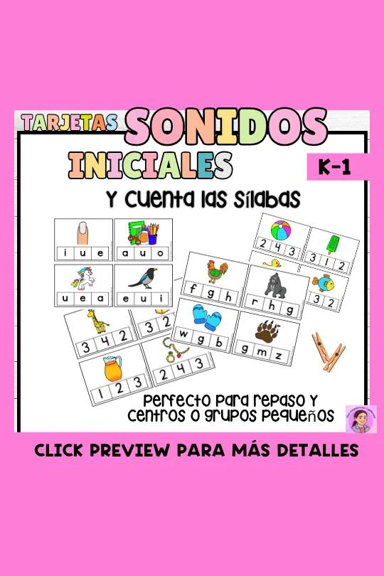 Tarjetas Sonidos Iniciales