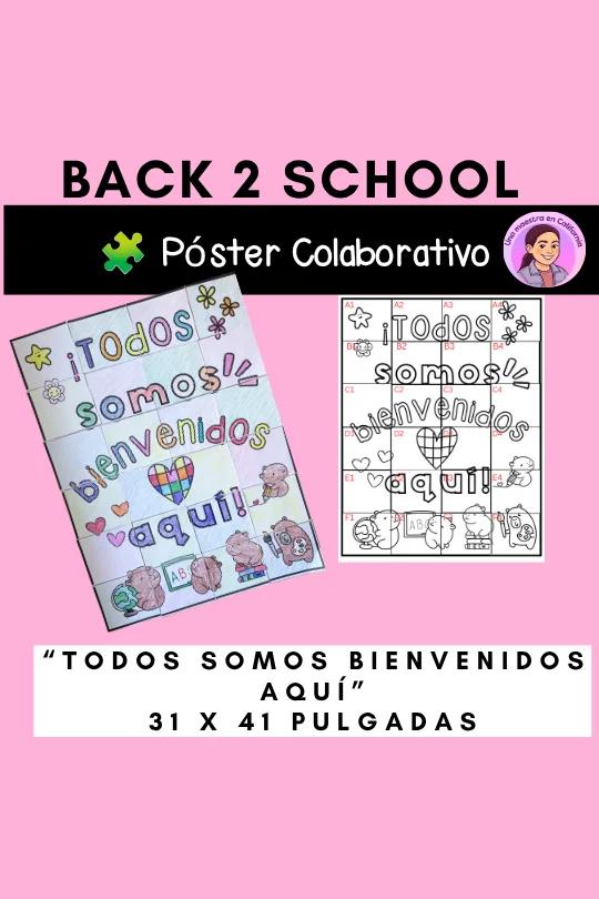 Poster colaborativo "Todos somos bienvenidos aquí"