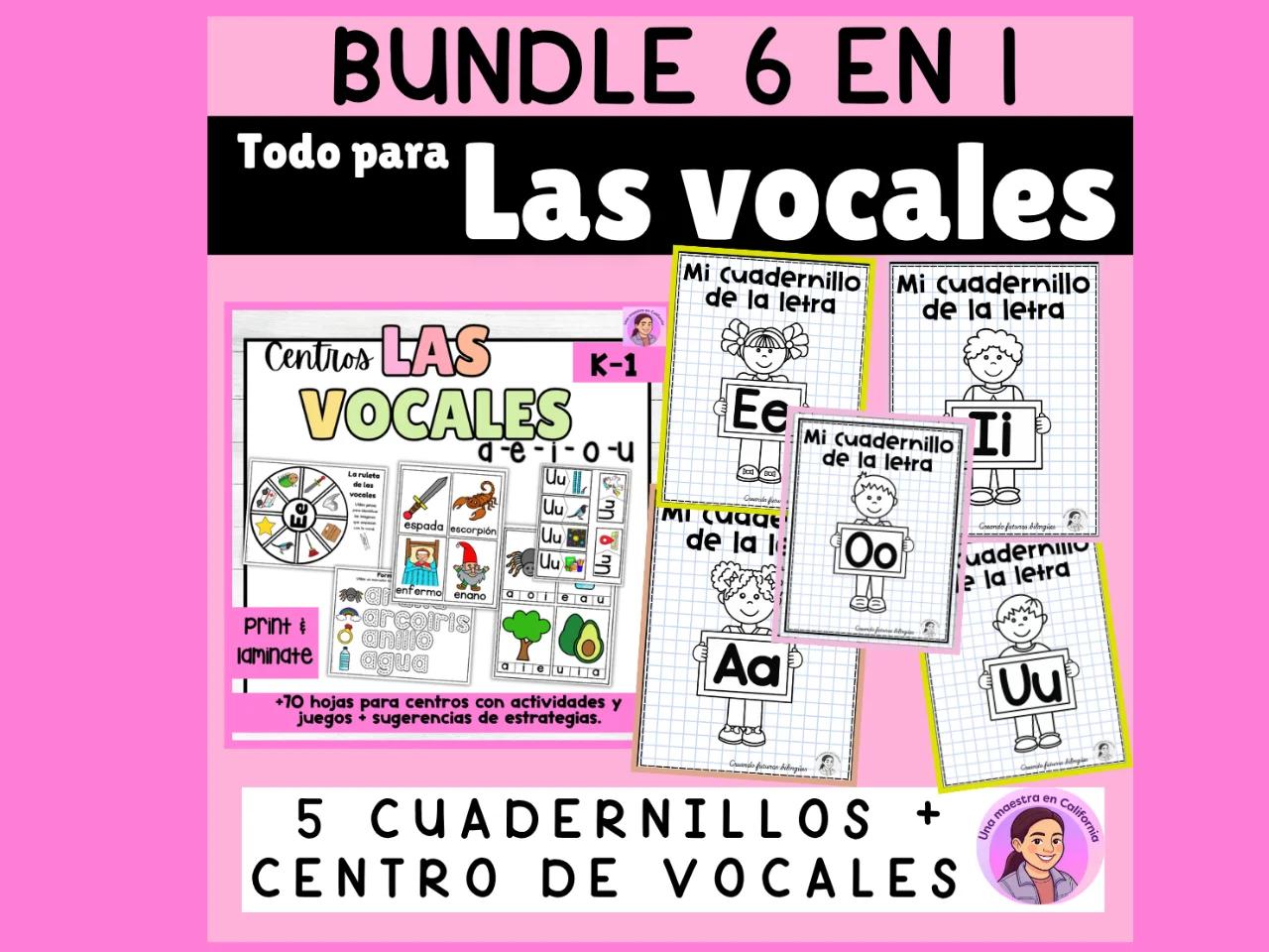Las Vocales en Español - Actividades y Centros - Spanish Vowels Activities K-1