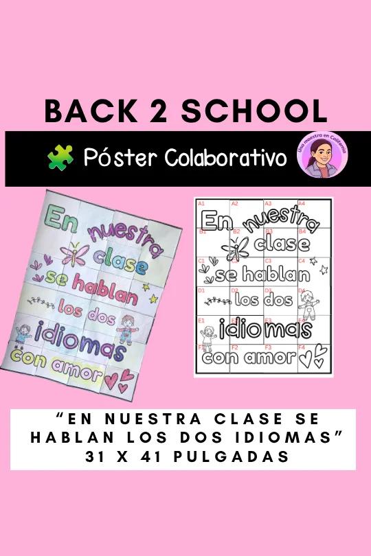 Poster Colaborativo "En nuestra clase se hablan los dos idiomas"