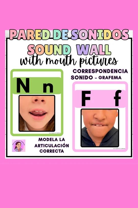 Spanish Sound Wall with Mouth Pictures for K-2 - Spanish Phonics Posters