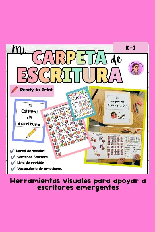 Mi Carpeta de Fonética y Escritura | Apoyos Visuales para K-1